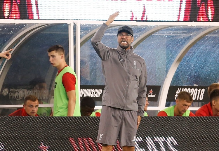 Jurgen Klopp and Liverpool walk out of their ICC 2018 match against Liverpool as winners