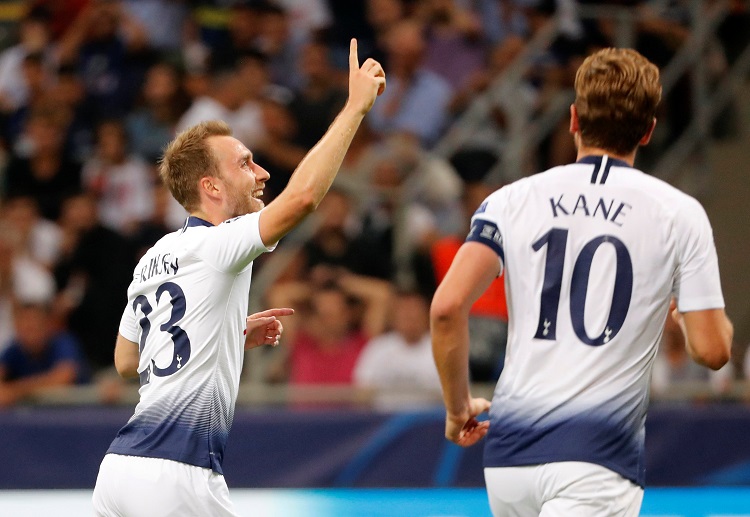 Tottenham take the lead through Christian Eriksen in the Champions League match vs Inter