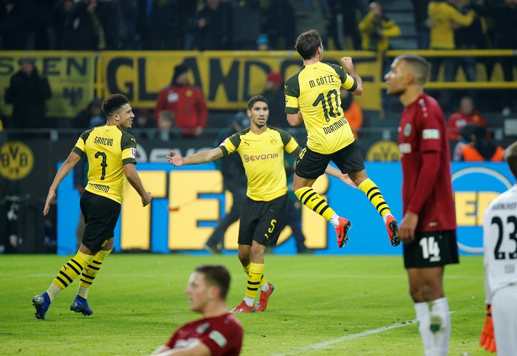 Mario Gotze scored the third goal for Borussia Dortmund against Hannover in the recent Bundesliga match up