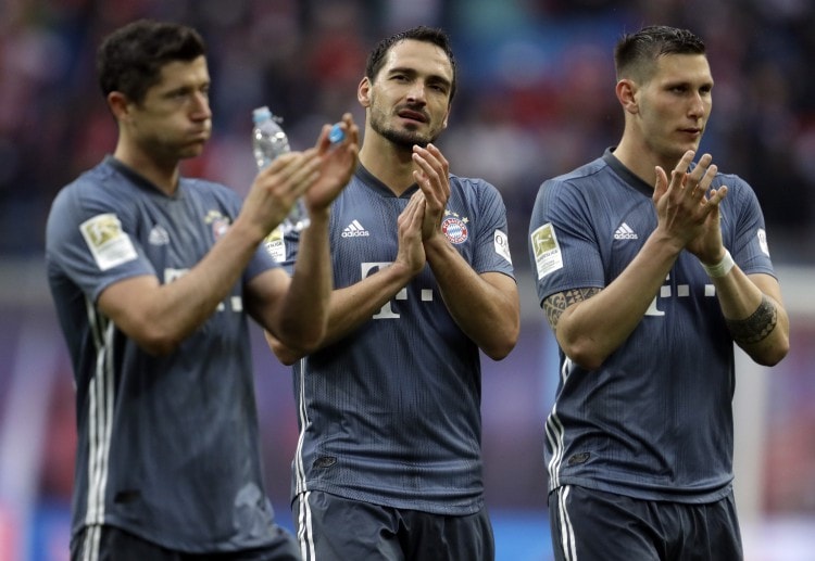 Bayern Munich players are upset as they failed to lift the Bundesliga trophy following their draw with RB Leipzig