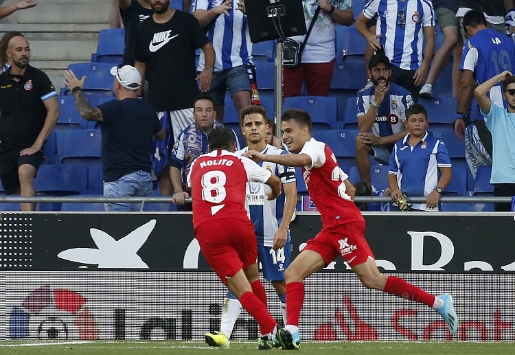 La Liga: Sergio Reguilon scores Sevilla's first goal against Espanyol in the 44th minute