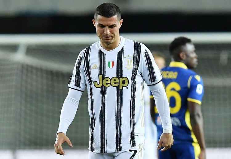 Cristiano Ronaldo is upset following Juventus 1-1 draw with Hellas Verona in the latest Serie A matchday