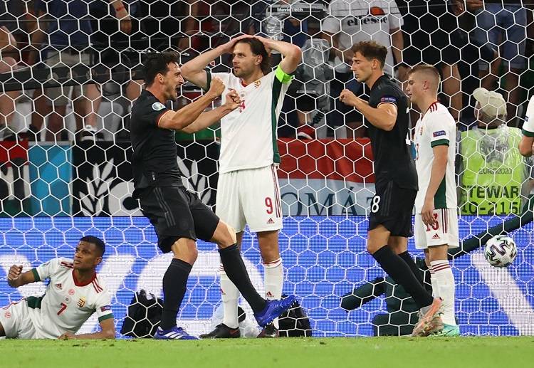 Germany's Leon Goretzka celebrates after scoring an equaliser during their Euro 2020 against Hungary