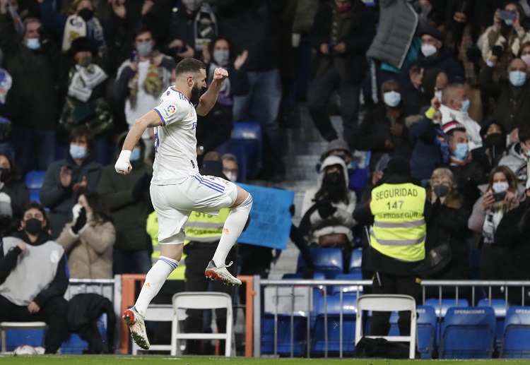 Real Madrid's Karim Benzema eyes a win in the Spanish Super Cup against Barcelona