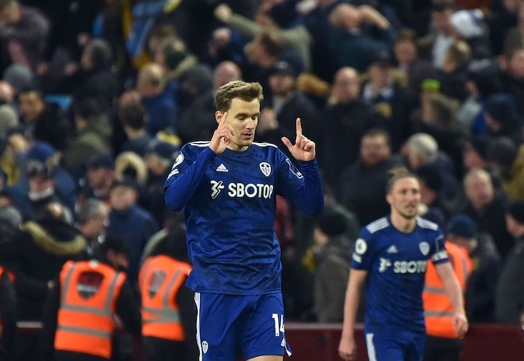 Diego Llorente scores an equaliser for Leeds United to deny Aston Villa of a victory in recent Premier League match