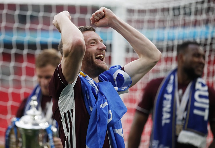 Premier League News: Jamie Vardy celebrates winning Leicester City's first FA Cup trophy