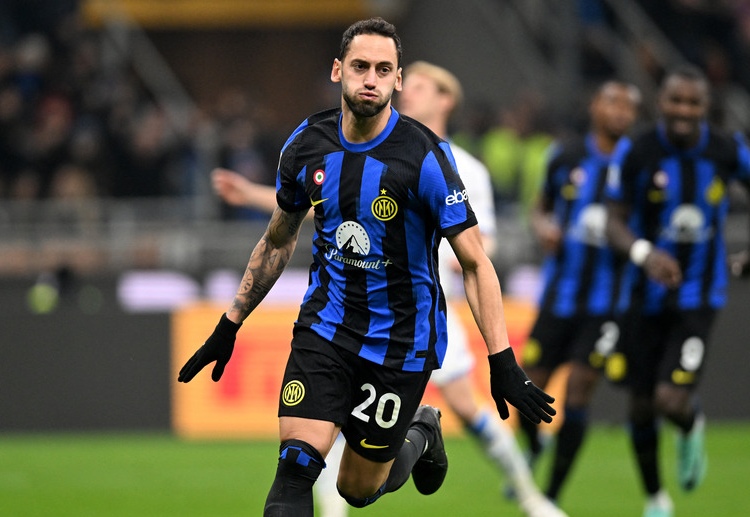 Calhanoglu thực hiện 5 trên 6 quả phạt đền cho Inter ở Serie A 2023/24