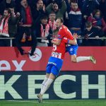 Daley Blind and Artem Dovbyk celebrated Girona's third goal in their La Liga match against Atletico Madrid